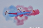 Aerial Photography Red Arrows Formation Aerobatic Flying Team Hawks With Coloured Smoke Andrew Holt Aerial Photography Photograph